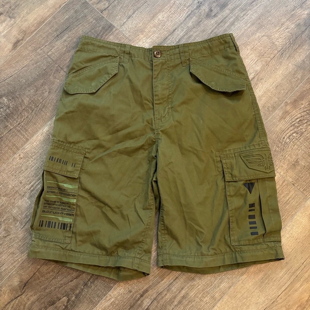 Walt Disney World Men’s S Cargo Shorts Buzz Lightyear Army Green Toy‎ Story Y2K